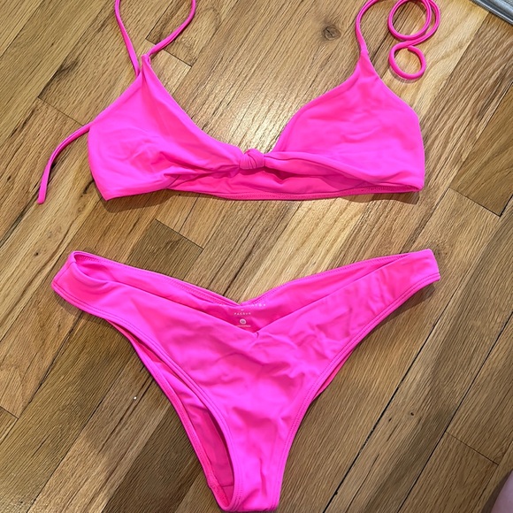 PacSun Other - Pacsun hot pink tie top bikini